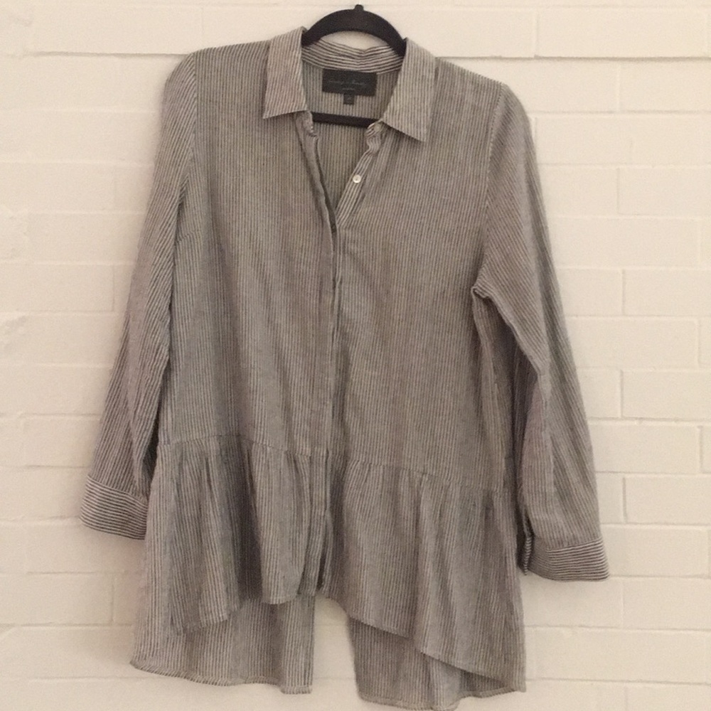 Anthropologie Sunday in Brooklyn stripe peplum top